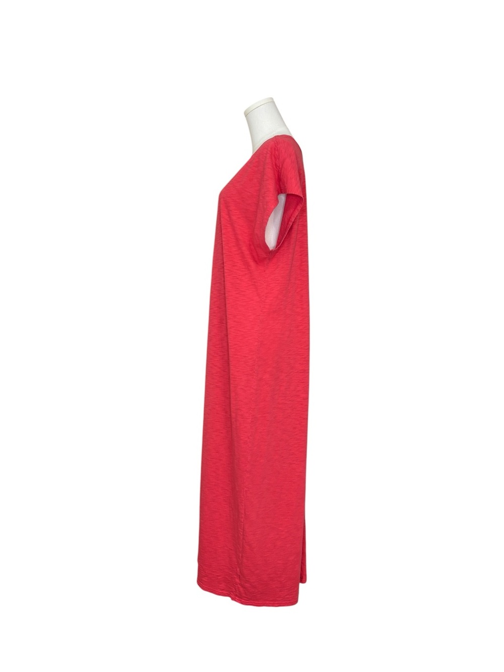 Universal Thread Coral Red Cotton V Neck Maxi T Shirt Dress Women’s L - Picture 4 of 6